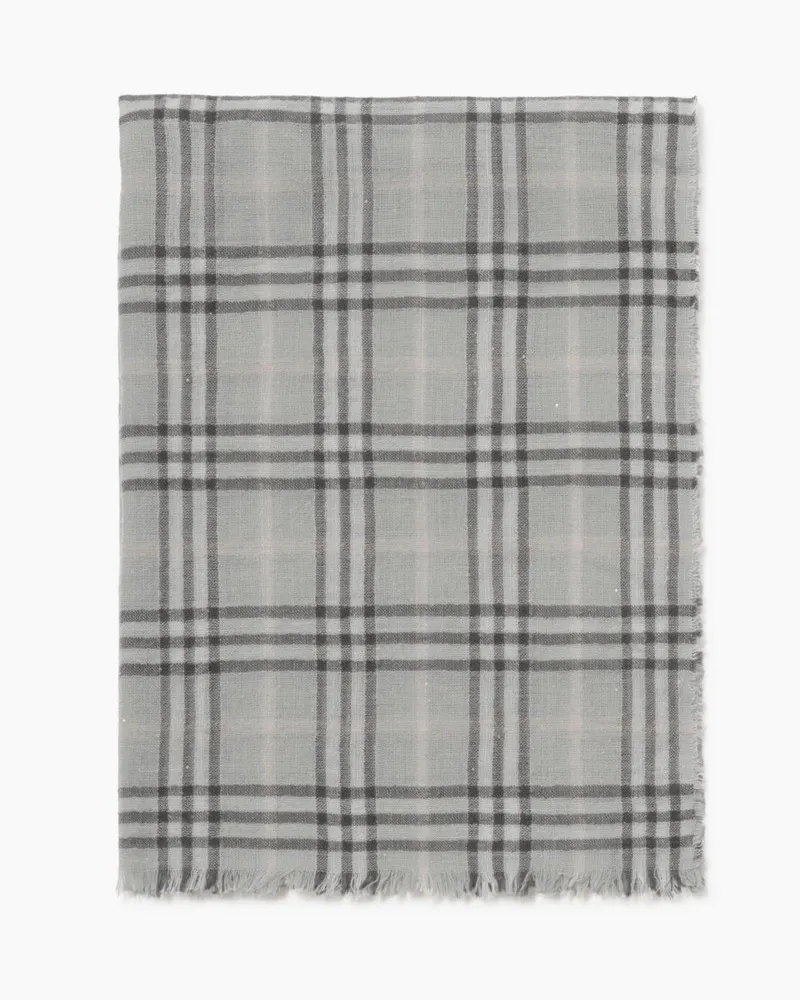Burberry Breiter Woll-Seiden-Schal in Check Mitten