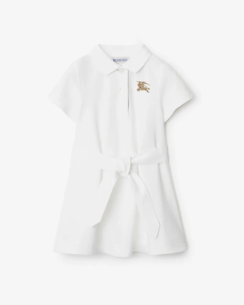 Burberry Baumwoll-Poloshirtkleid Weiß