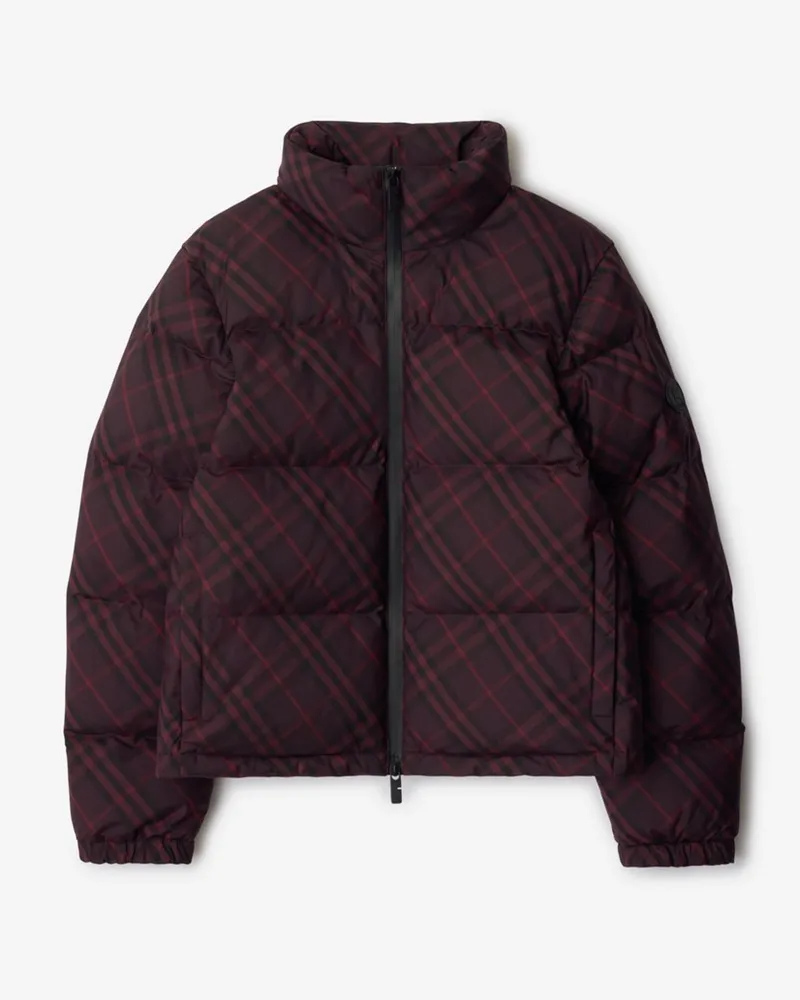 Burberry Wattierte Jacke „Ambleside“ in Check Weinrot