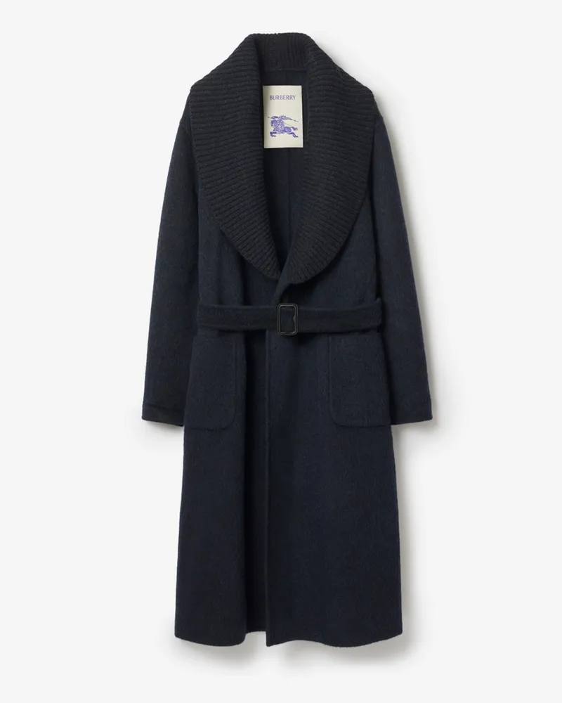 Burberry Woll-Mohairmisch-Mantel Night-schwarz