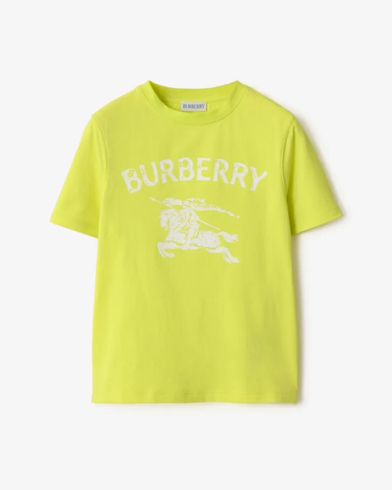 Burberry Stretchbaumwoll-T-Shirt mit Knight , Size Vivid
