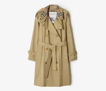 Mittellanger Trenchcoat „Castleford“ mit Check-Kragen , Size