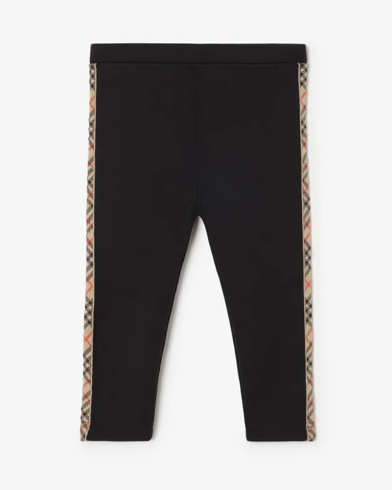 Burberry Nylonleggings mit Karobesatz , Size Black