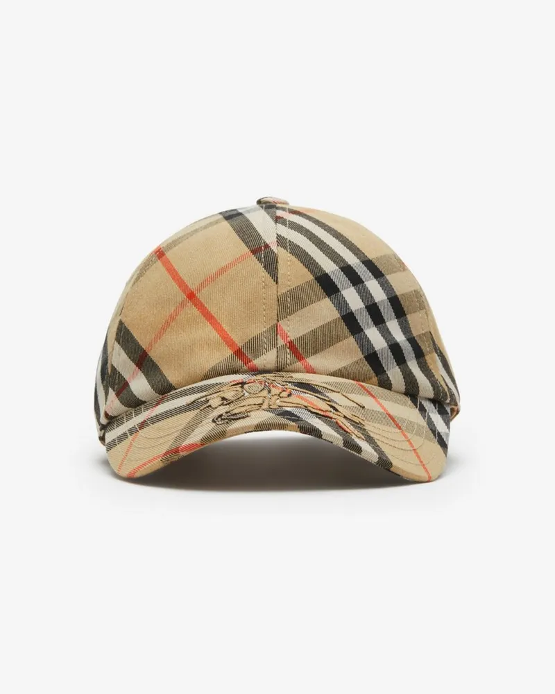 Burberry Basecap in Check mit EKD-Motiv Sand-beige