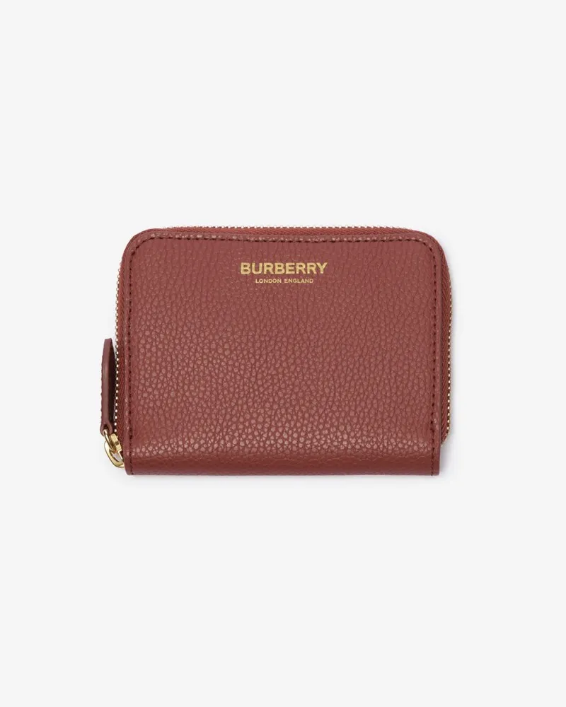 Burberry Kleine Lederbrieftasche mit Reißverschluss Rust-braun