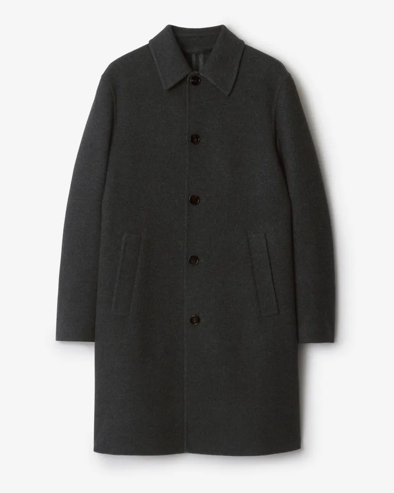 Burberry Mittellanger Car Coat aus Wolle , Size Charcoal-grau