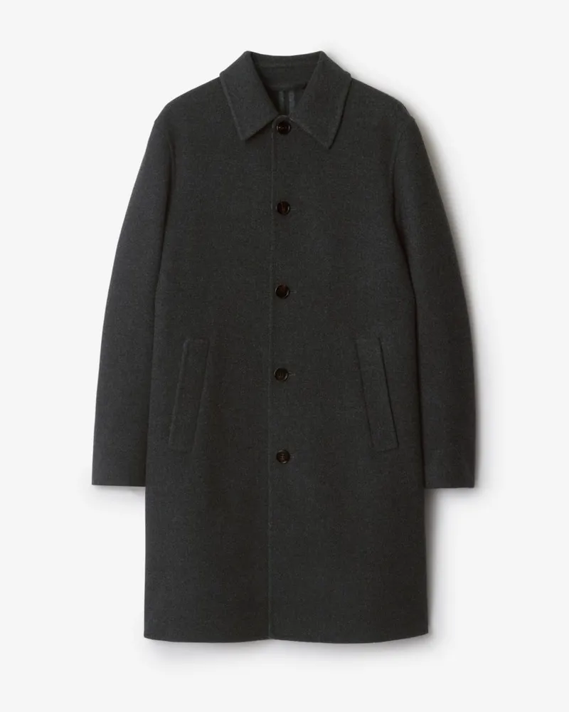 Burberry Mittellanger Car Coat aus Wolle , Size Charcoal-grau