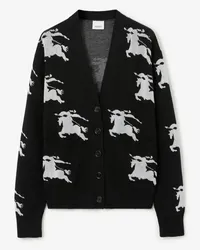 Burberry Baumwoll-Seiden-Cardigan mit EKD-Motiven Schwarz