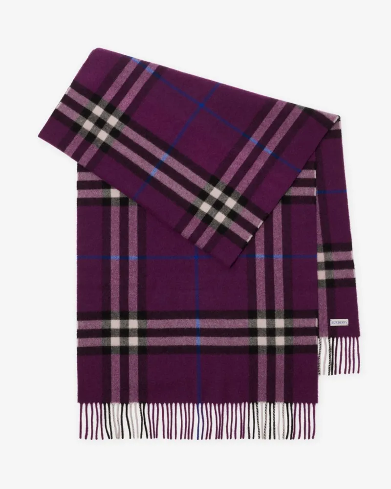 Burberry Breiterer Kaschmirschal in Check Pansy