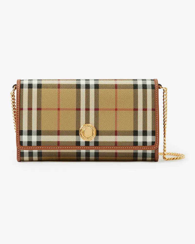 Burberry Brieftasche in Check mit Kettenriemen Vintage-beige