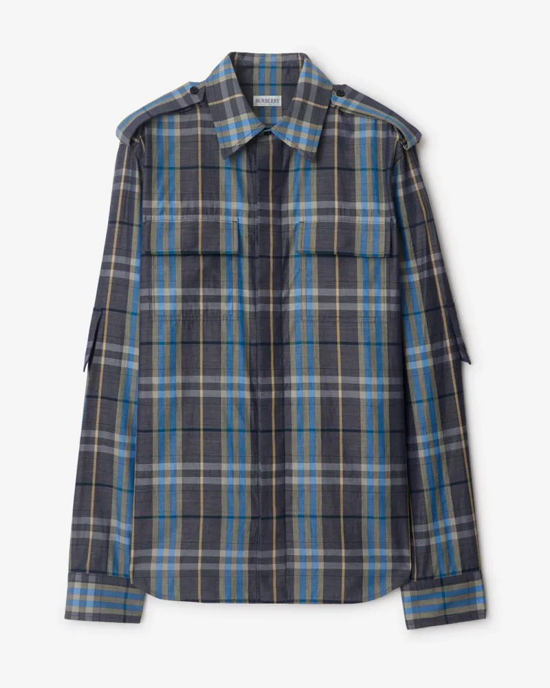 Burberry Klassisch geschnittenes Baumwollhemd in Check Ink