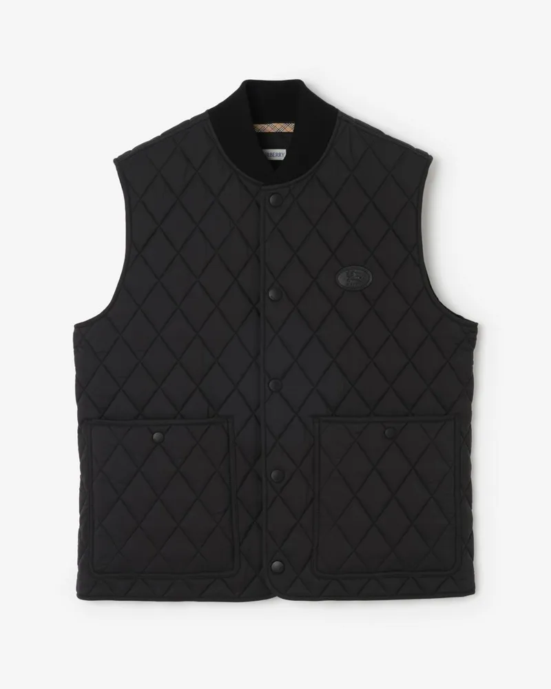 Burberry Nylonsteppweste Schwarz