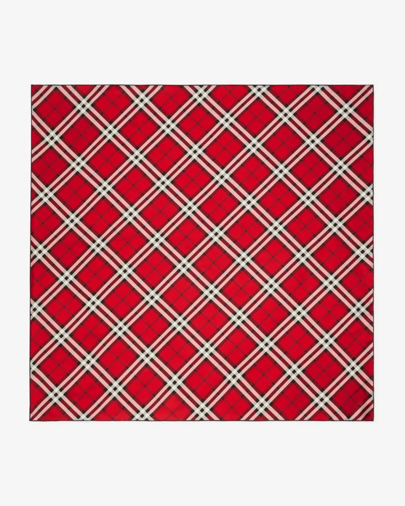Burberry Seidenschal in Check Scharlachrot