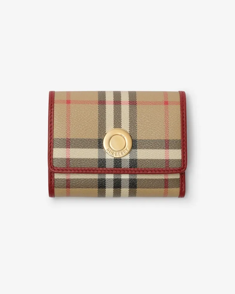 Burberry Kleine Faltbrieftasche in Check Vintage-beige