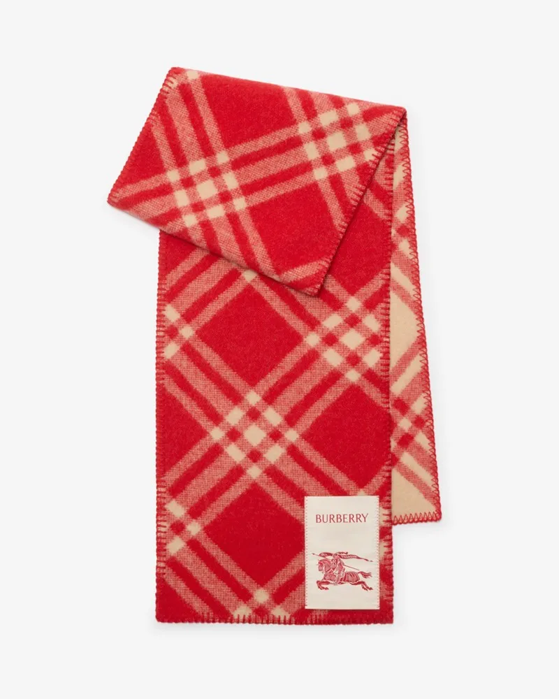 Burberry Wollschal mit Karomuster Crayon-rot
