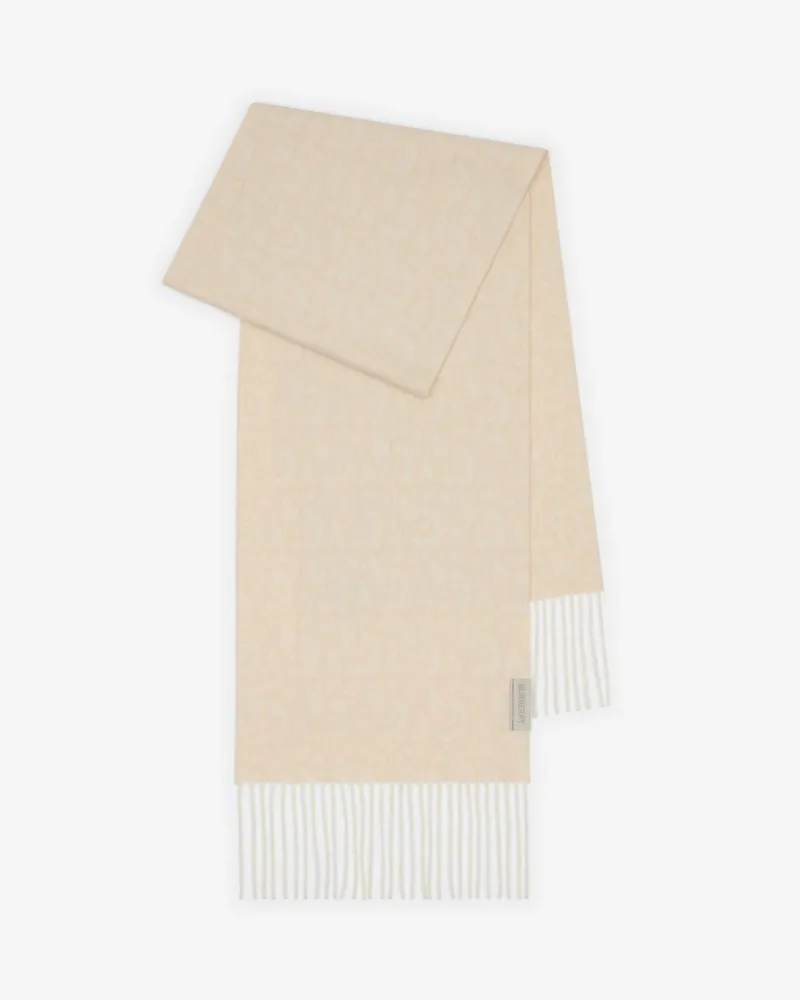 Burberry Kaschmirschal mit B-Motiv Chalk-weiß