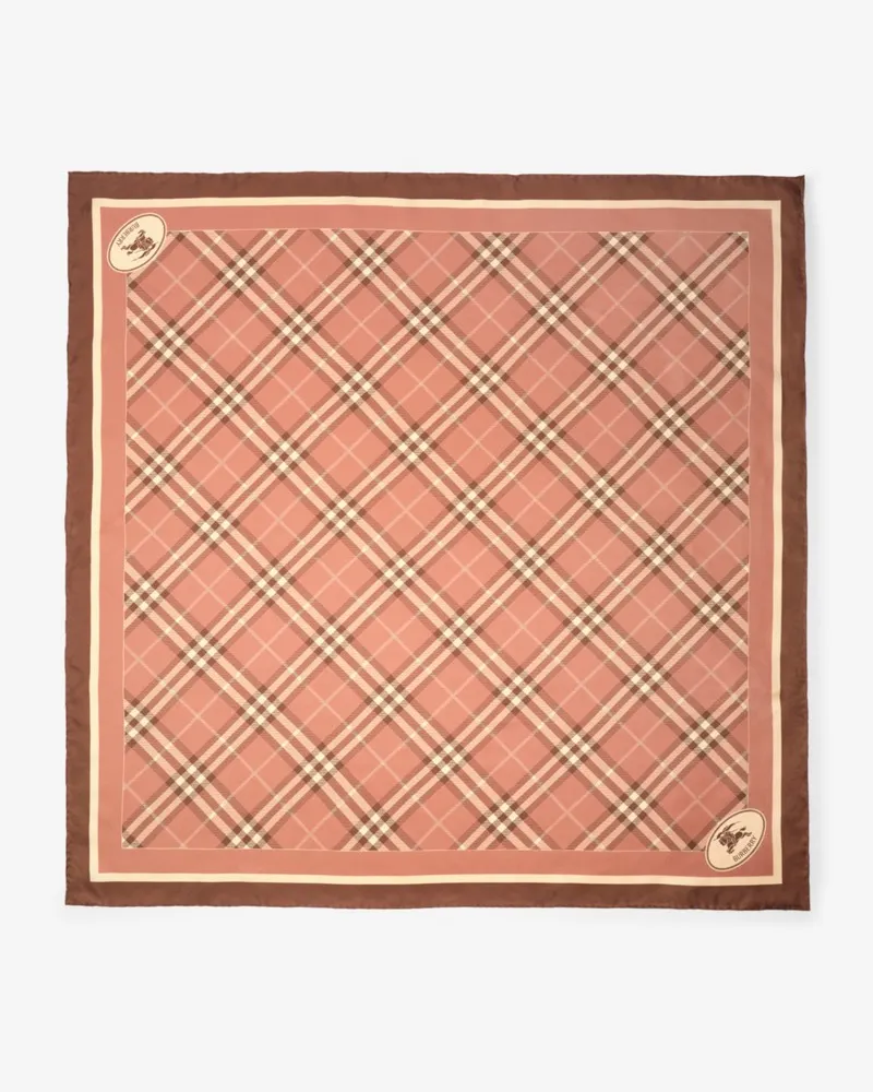 Burberry Seidenschal in Check mit Knight Stamp Light