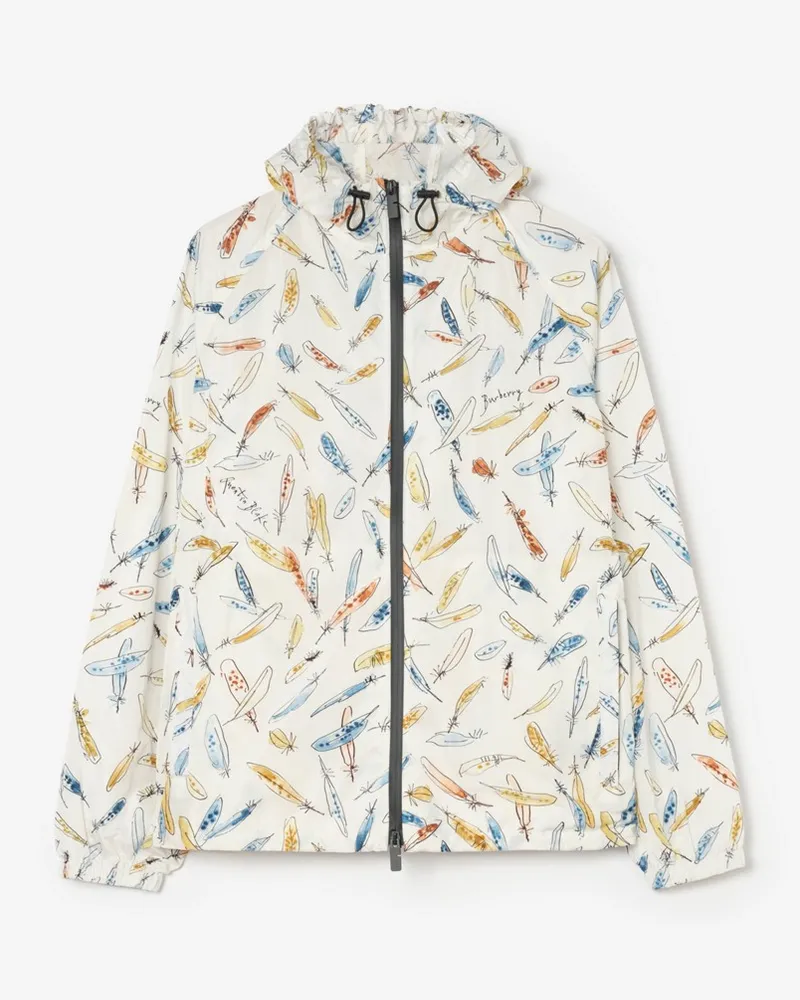 Burberry Nylon-Kapuzenjacke „Clapton“ mit Federprint Ink