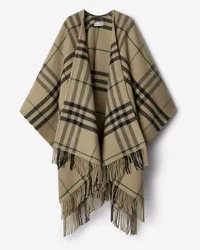 Burberry Woll-Kaschmir-Cape in Check Linden