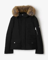 Burberry Baumwollmisch-Steppjacke Schwarz