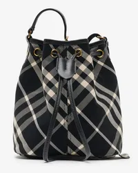 Burberry Bucket Bag in Check im Kleinformat Schwarz