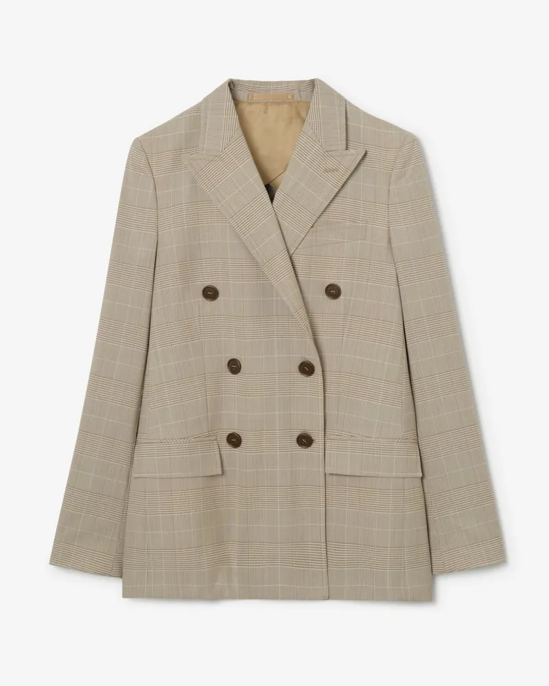 Burberry Wolljackett im Karomuster , Size Cloudy-weiß