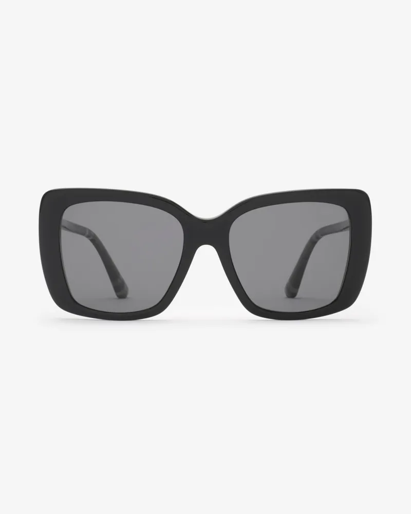 Burberry Polarisierende Sonnenbrille „Tubular“ mit eckiger Fassung und Check Schwarz