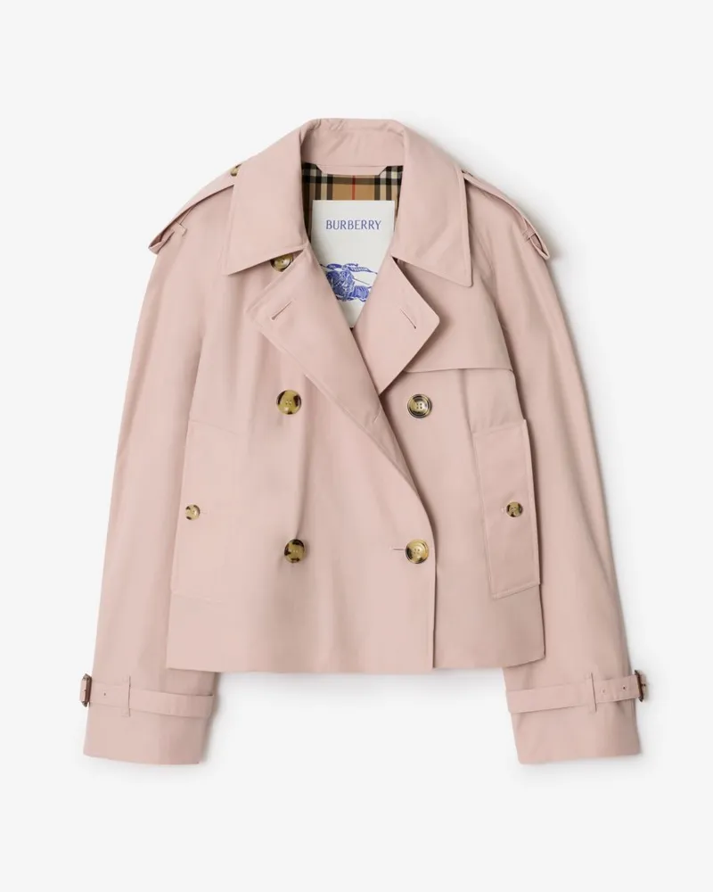 Burberry Cropped-Trenchjacke „Mayfair“ aus Tropengabardine , Size Blasses