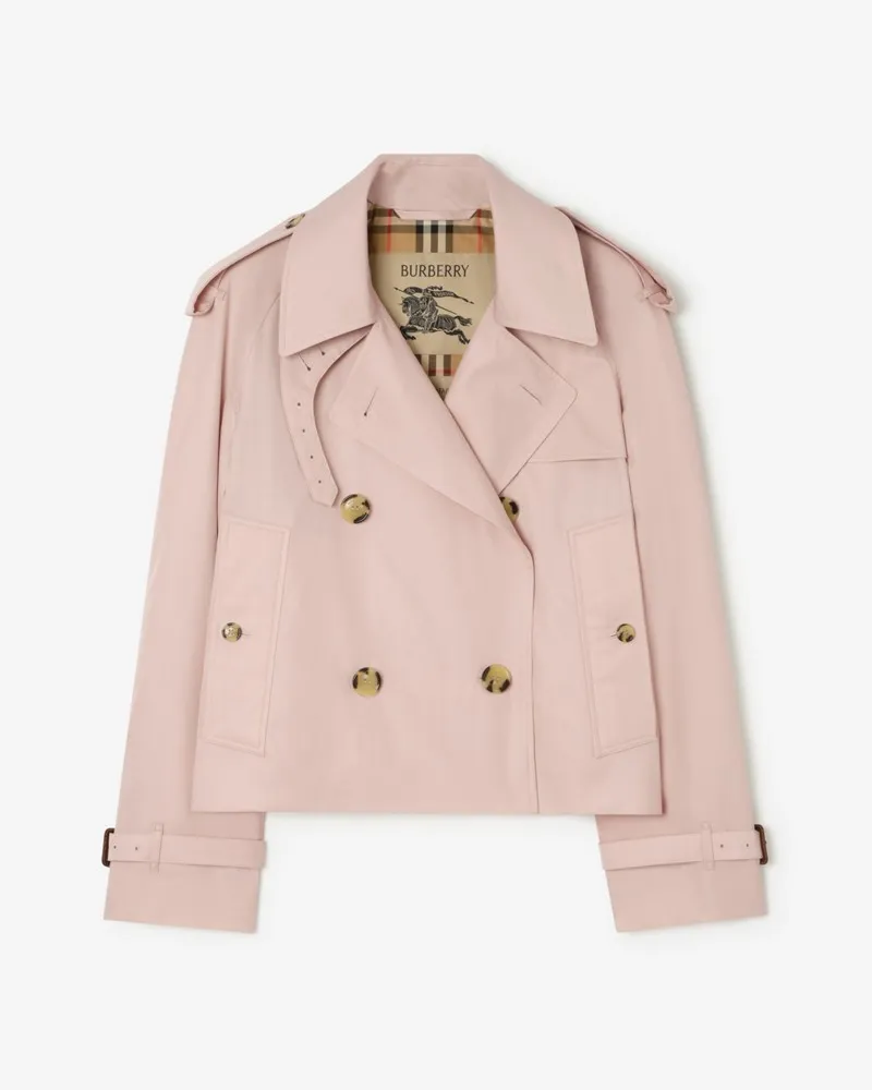 Burberry Cropped-Trenchjacke „Mayfair“ aus Tropengabardine , Size Blasses