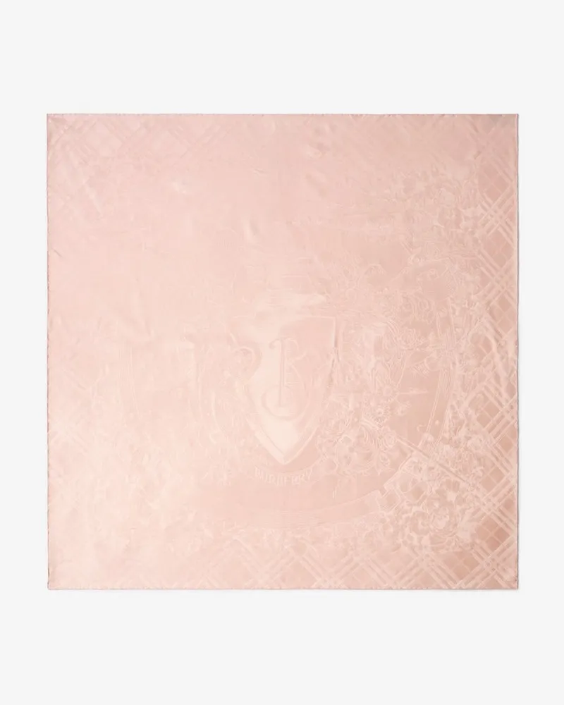 Burberry Seidenschal mit floralem Emblem Compact-rosa
