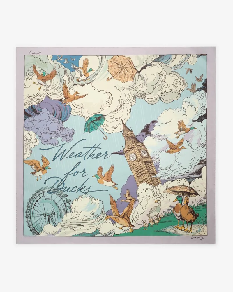Burberry Seidenschal mit „Weather for Ducks“-Slogan Light