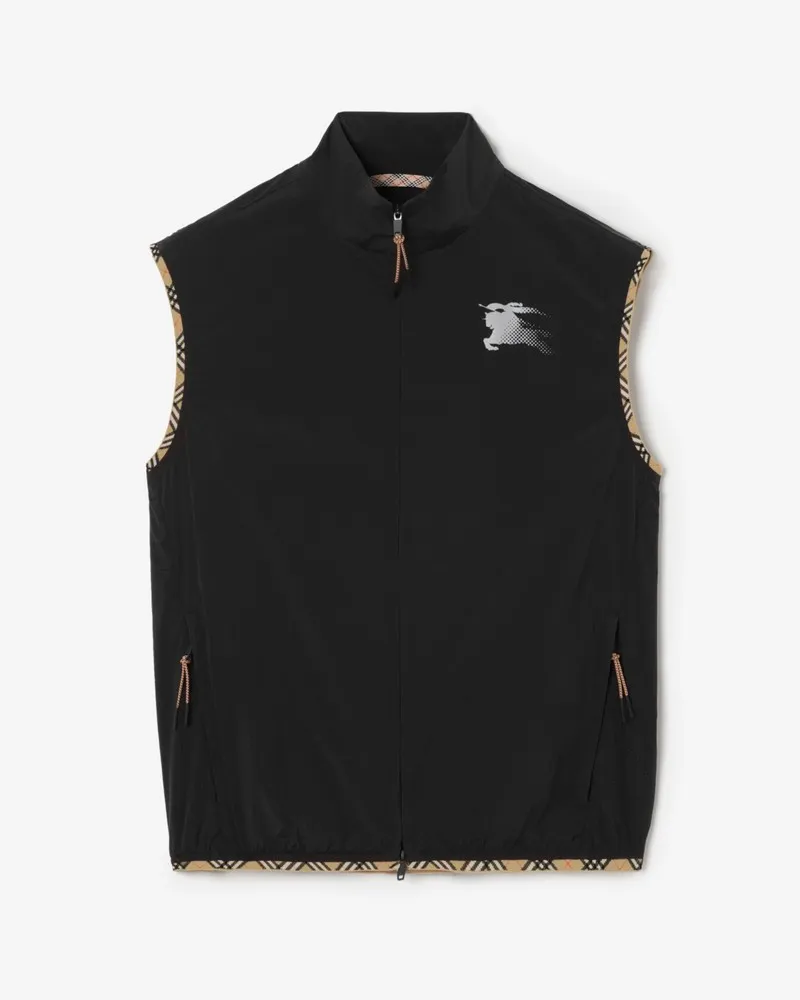 Burberry Nylonweste mit Karobesatz Schwarz
