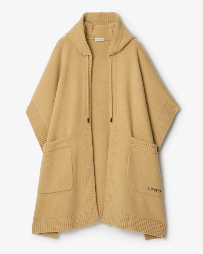 Burberry Woll-Kaschmir-Kapuzencape Sand-beige