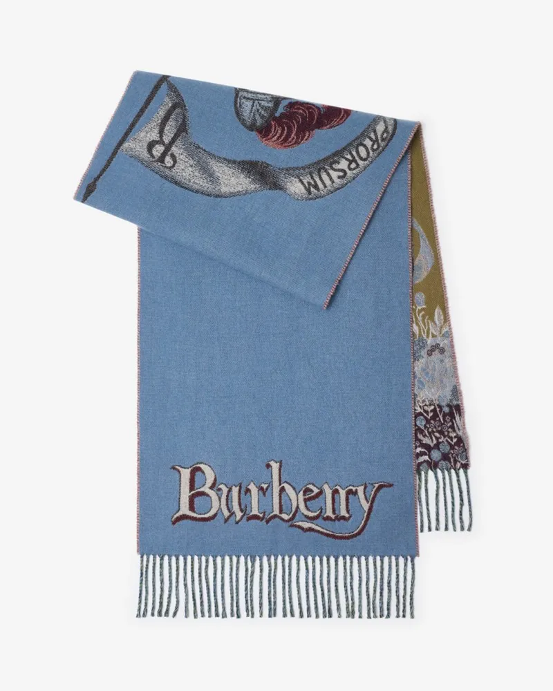 Burberry Kaschmirschal mit Ritterporträt Armour-blau