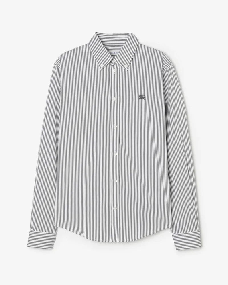 Burberry Klassisches Stretchbaumwollhemd , Size Thunder-grau