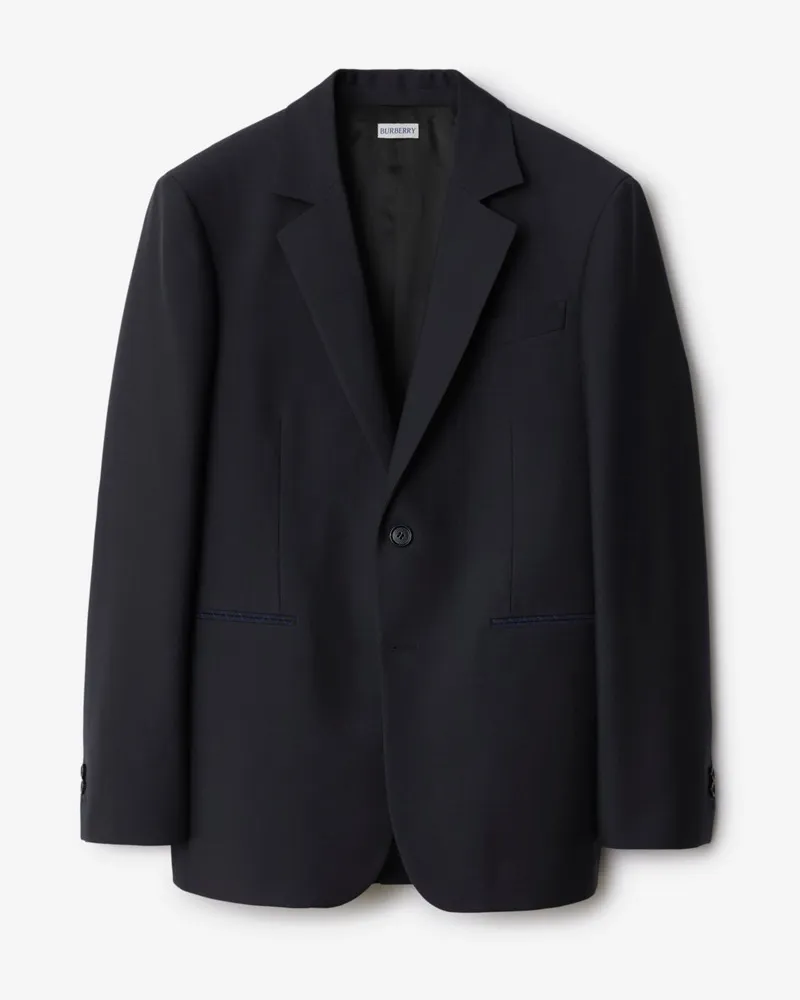 Burberry Wolljackett Marineblau