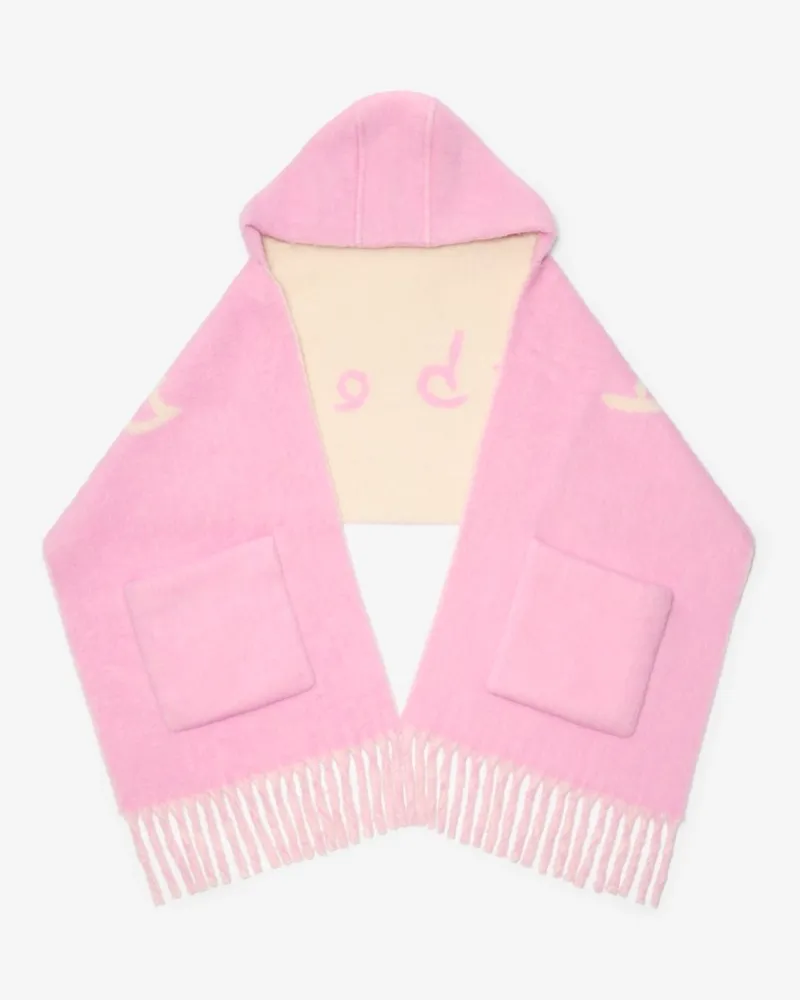 Burberry Logo-Kapuzenschal aus Alpakawollmischung Sugar-rosa