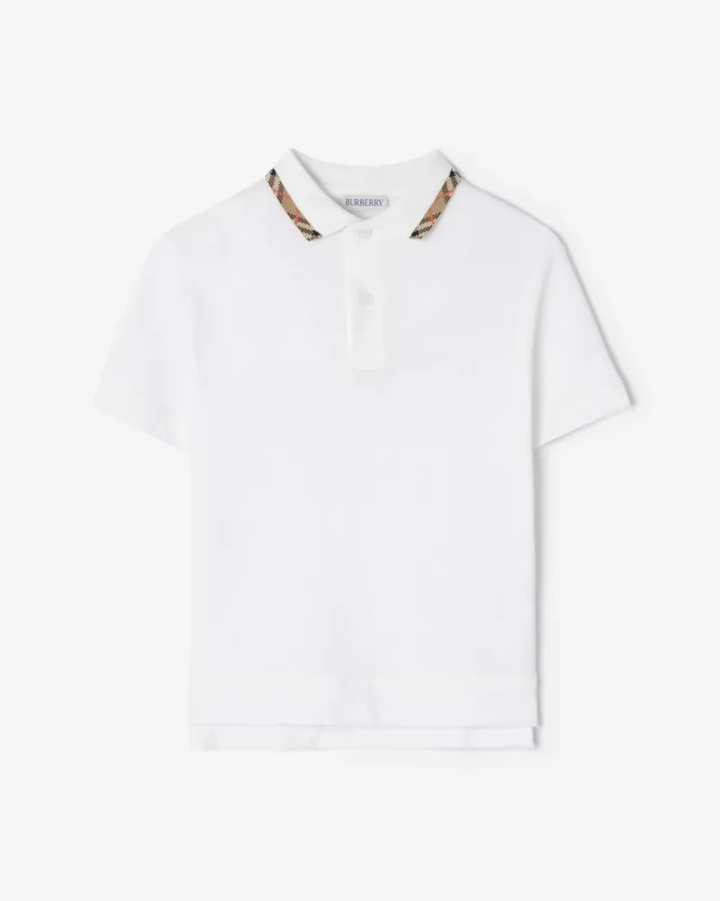 Burberry Poloshirt aus Baumwollpiqué , Size Weiß