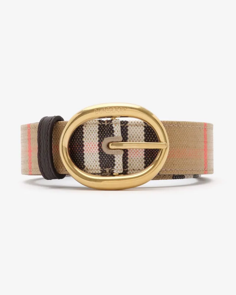 Burberry Wendbarer Gürtel „Bloomsbury“ in Check Sand