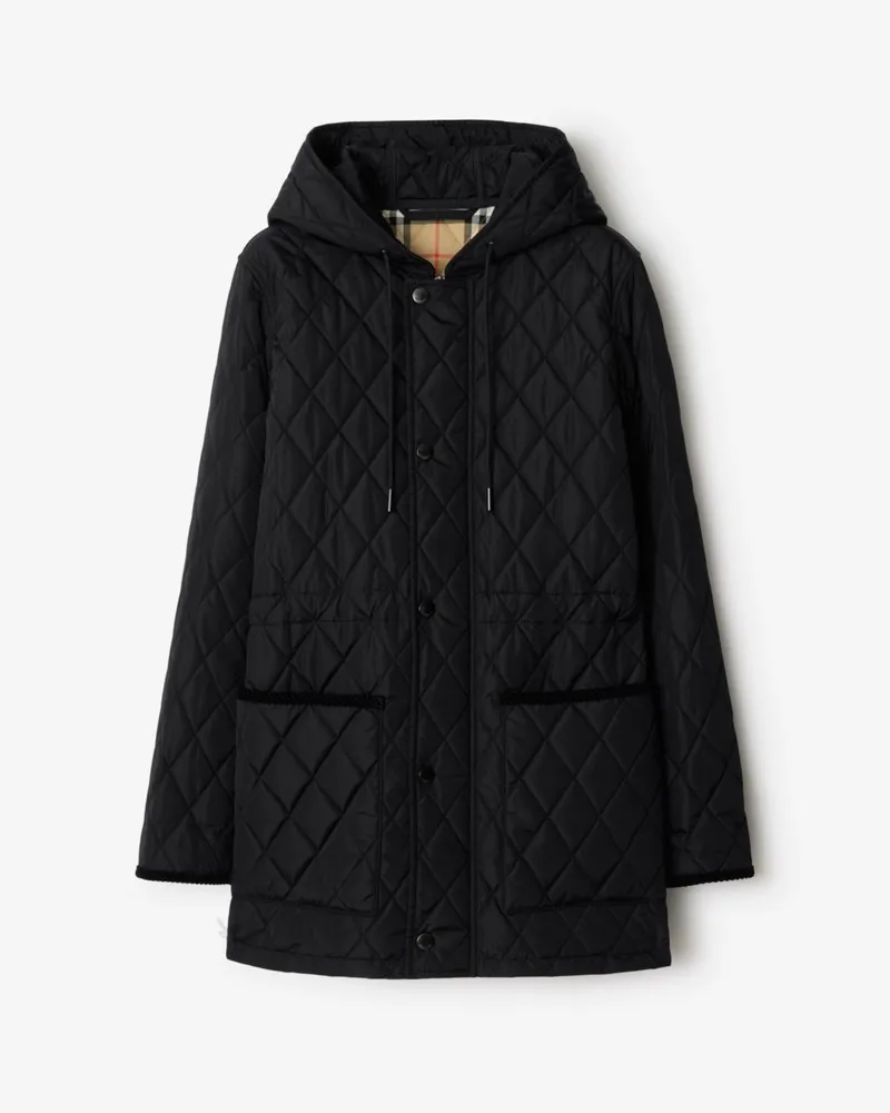 Burberry Gesteppter Nylonparka Schwarz