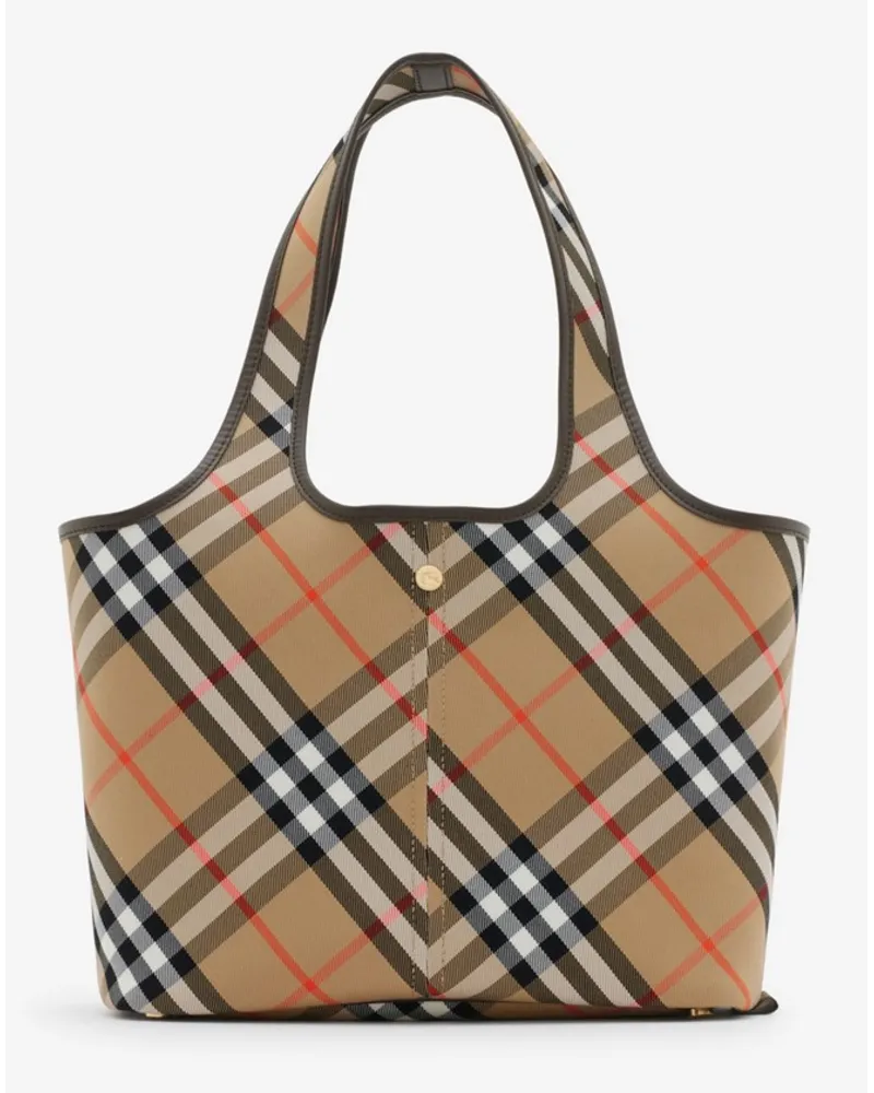 Burberry Kleine Henkeltasche in Check Sand