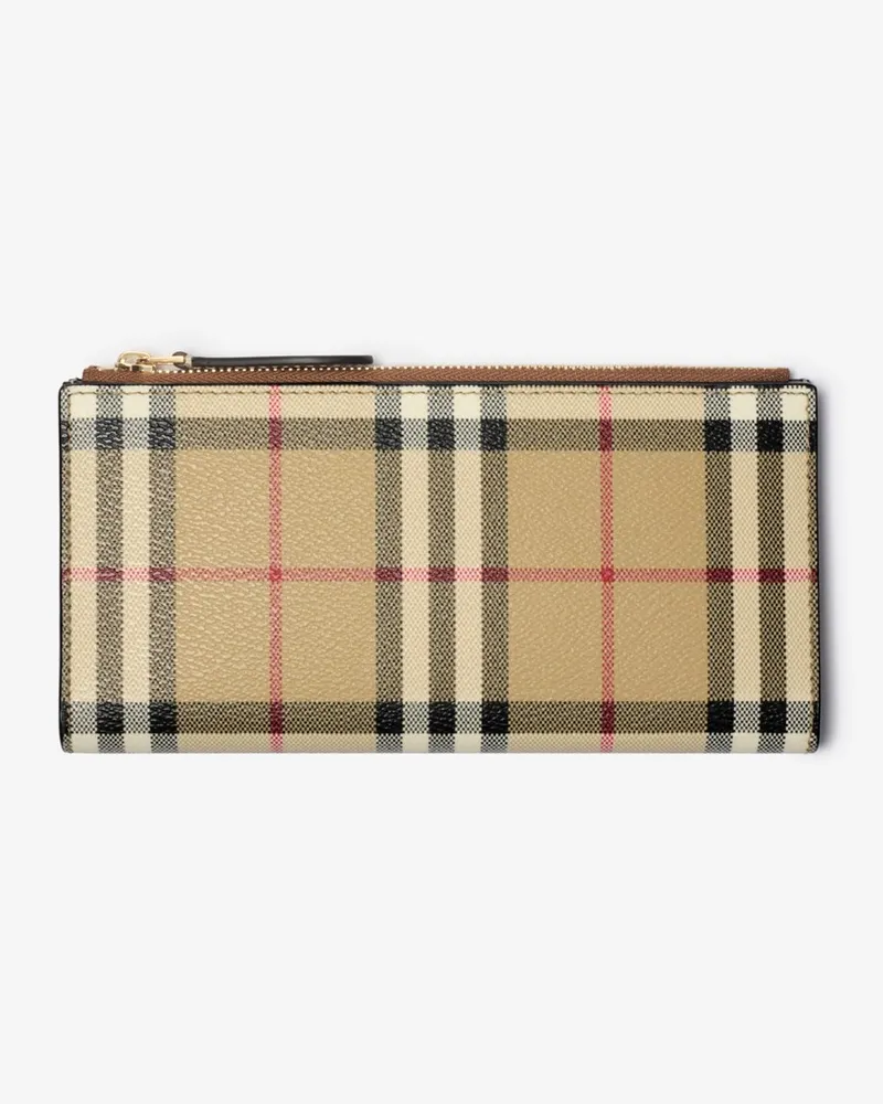 Burberry Große Faltbrieftasche in Check Vintage-beige