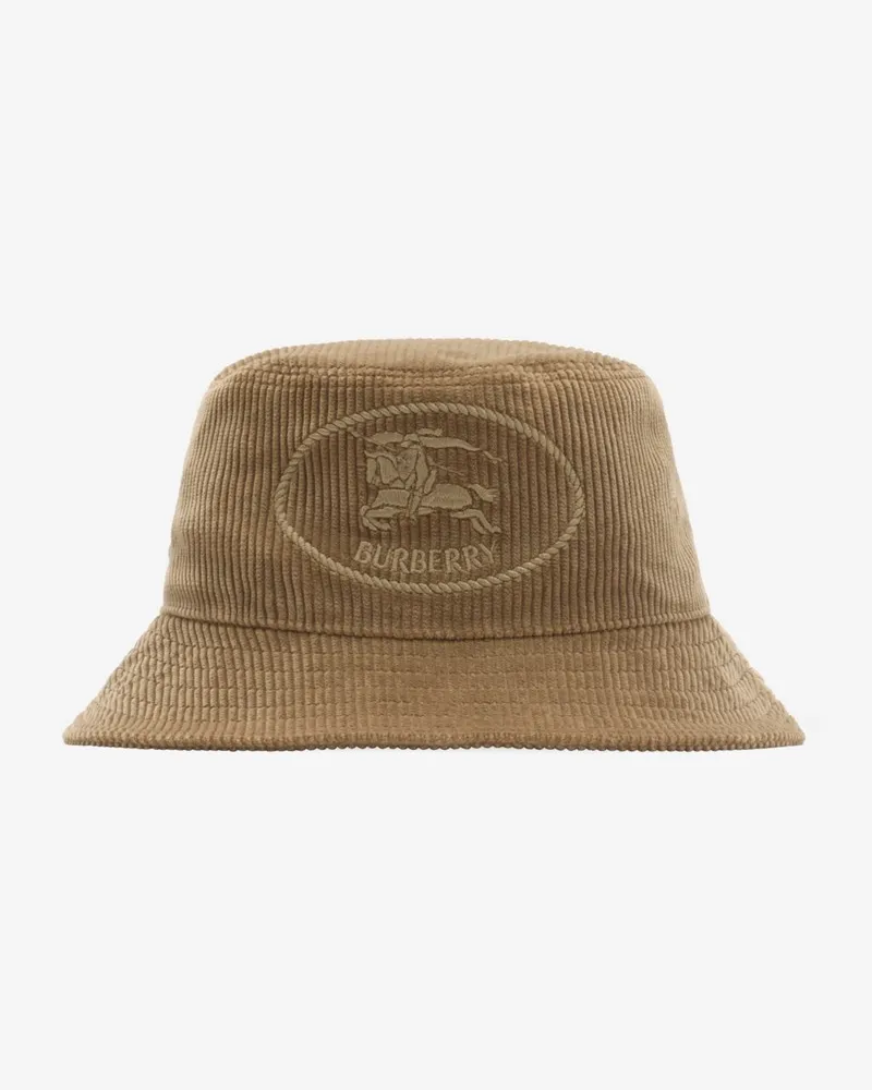 Burberry Cord-Fischerhut mit Knight Stamp Sweep-beige