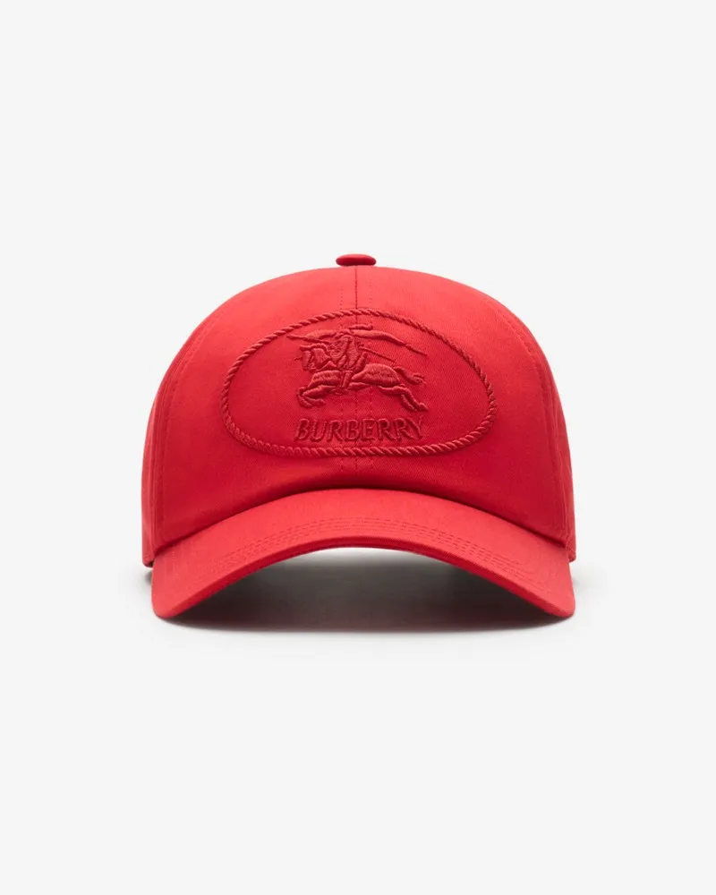 Burberry Gabardine-Basecap mit Knight Stamp Currant
