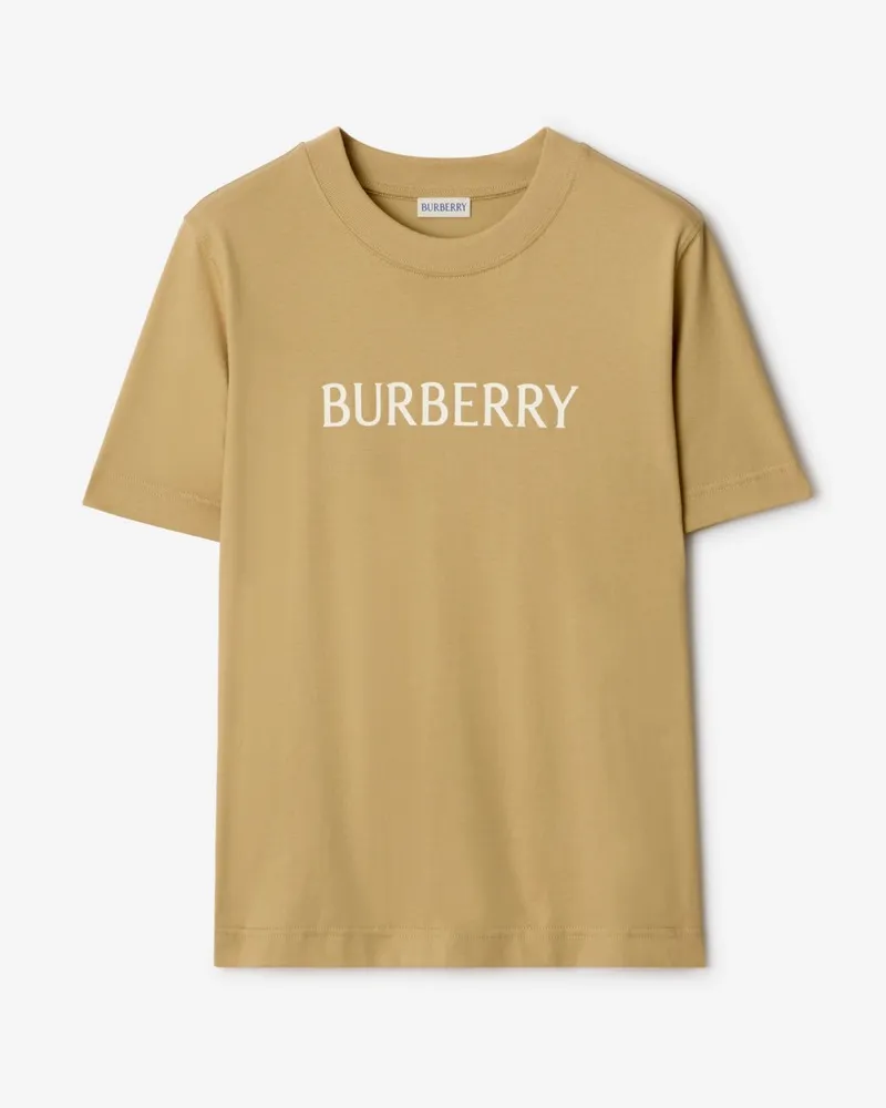 Burberry Baumwoll-T-Shirt mit Logo Beige-beige