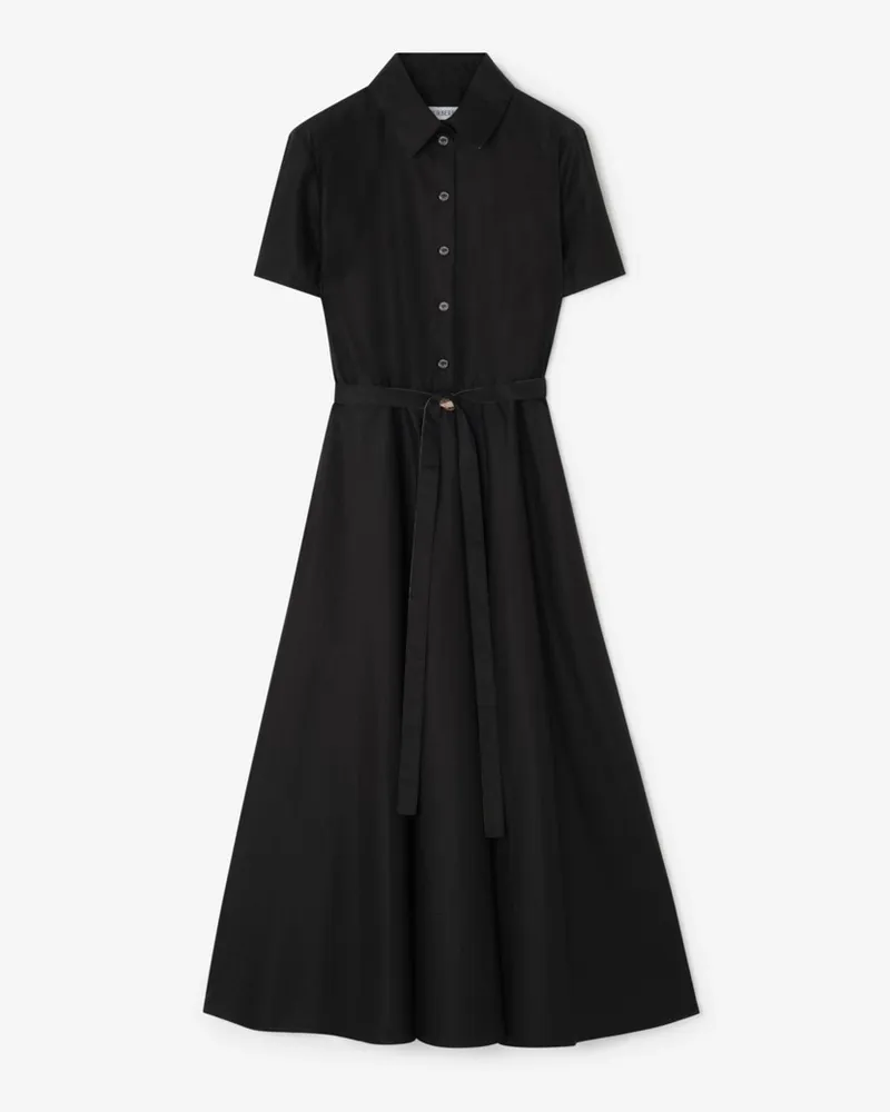 Burberry Baumwoll-Lyocell-Hemdkleid , Size Schwarz