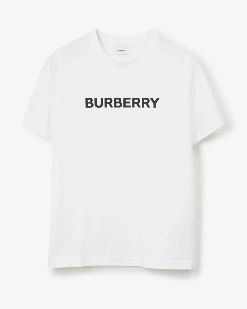 Burberry Baumwoll-T-Shirt mit Logo Weiß