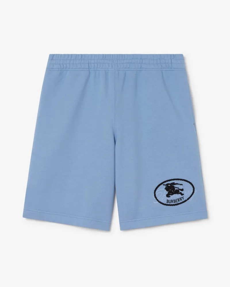 Burberry Baumwollshorts mit Knight Stamp Cornflower