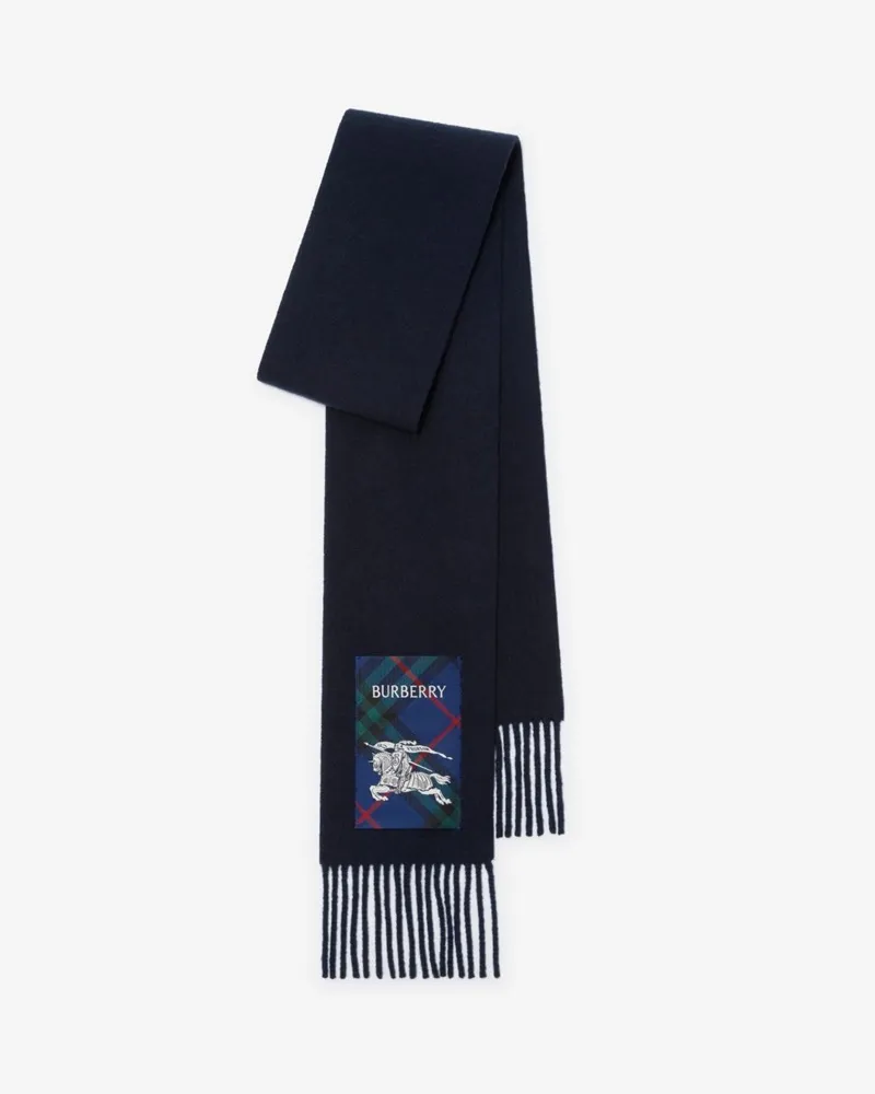 Burberry Kaschmirschal mit Check-Label Bugle-blau