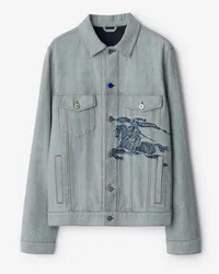 Burberry Denim-Jacke mit EKD-Motiv Denimblau